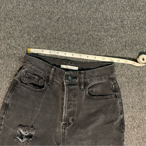 Pacsun High Rise Straight Black Distressed Jeans 23 - Picture 8 of 9